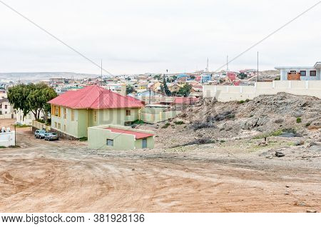 Luderitz, Namibia - June 14, 2011: A View Of Luderitz As Seen From The Goerke House. Buildings And V