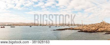 Luderitz, Namibia - June 15, 2011: A Panoramic View Of Luderitz As Seen From Shark Island. Boats And