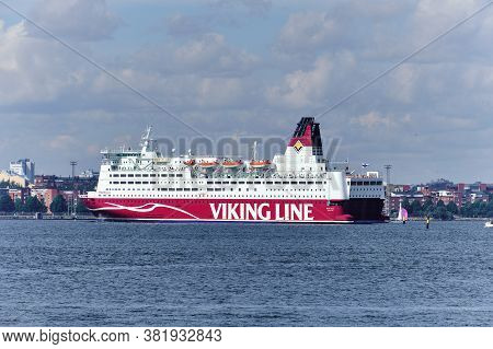 Helsinki, The Cruise Ferry Ms Mariella Is Arriving In Helsinki, Finland.
