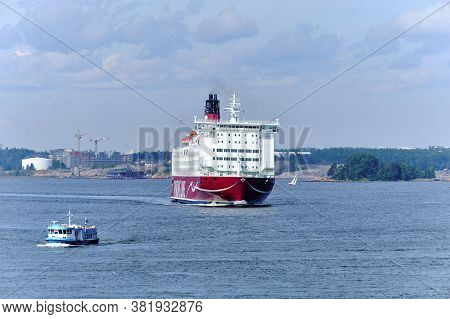 The Cruise Ferry Ms Mariella Is Departing From Helsinki, Finland.