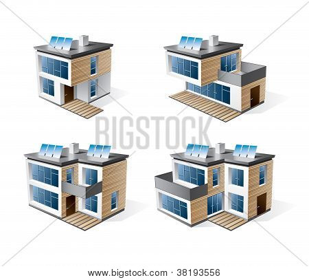 Fire moderne familie huse