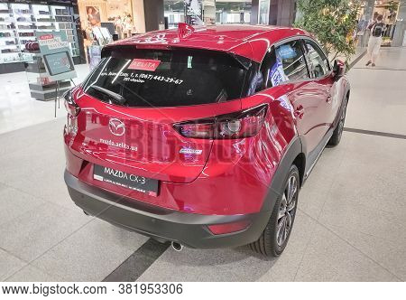 Kiyv, Ukraine - August 2, 2020: A View Of Mazda Cx-3 Car With New Design And Aerodynamics Displayed 