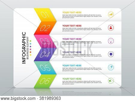 Modern Infographic Business Template And Data Visualization With 6 Options. Design Element Can Be Us