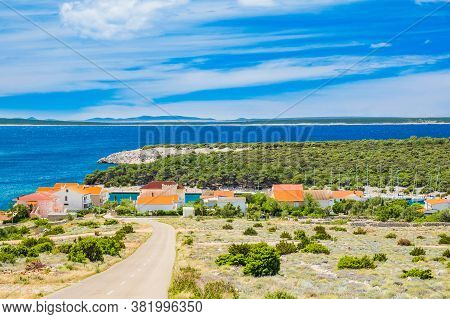 Adriatic Coast In Croatia, Marina In Small Village Of Simuni On The Island Of Pag