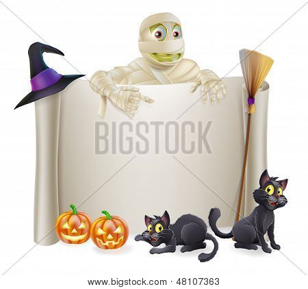 Halloween mumie rulle tegn