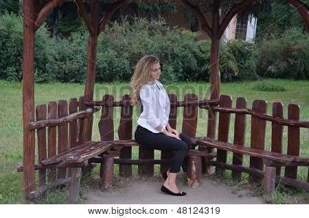 Girl posing sitting