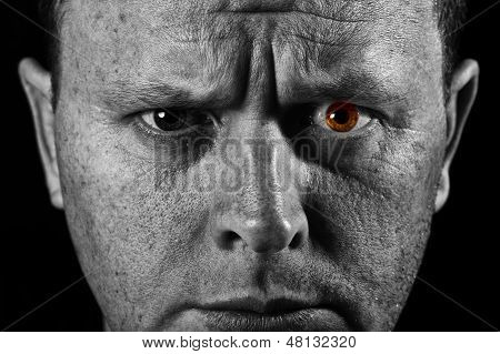 หน้าของ Closeup คนมีพื้นผิวแตกต่างกัน