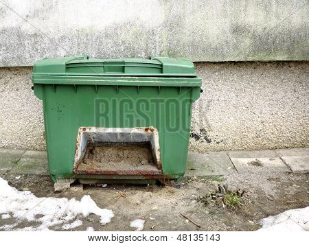 Box With Sand To Prevent Slippage In Winter