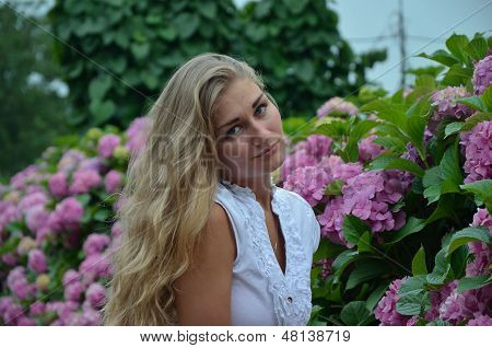 Blond girl posing