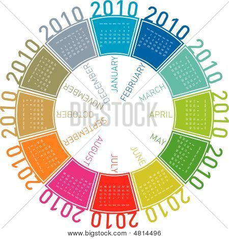 Calendrier coloré pour 2010.