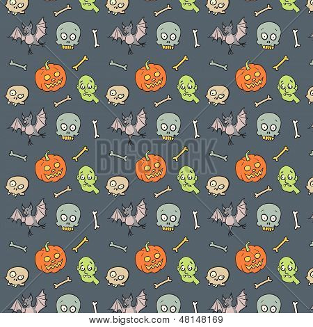 Colorful Textile Halloween Fun Pattern.