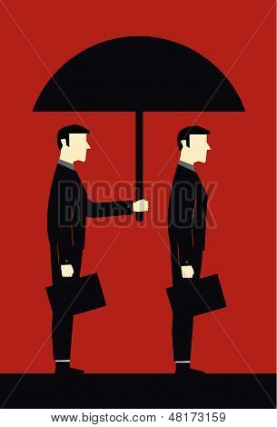 Businessman Umbrella Cooperation Protection