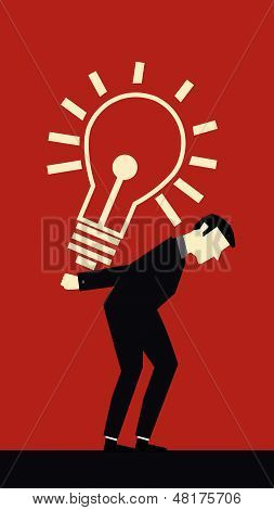 Businessman Bring Hard Idea
