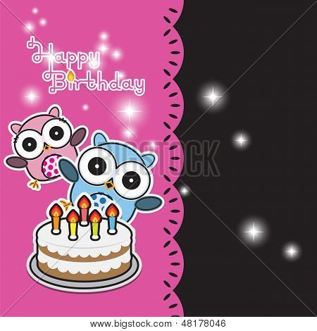 Anniversaire de hibou mignon