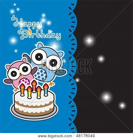 Anniversaire de hibou mignon