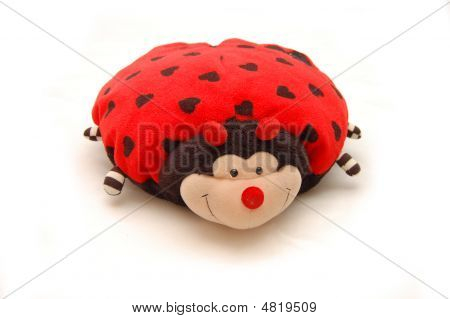 Giocattolo - coccinella su sfondo bianco