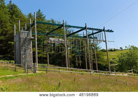 Climbing frame Siblyback Lake Bodmin Moor Cornwall England