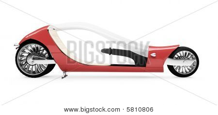 Futura moto rosso isolato vista