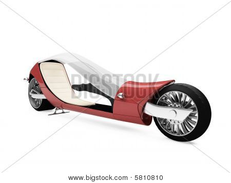Futura moto rosso isolato vista