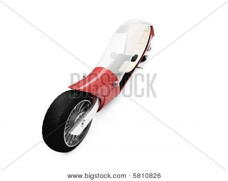 Futura moto rosso isolato vista