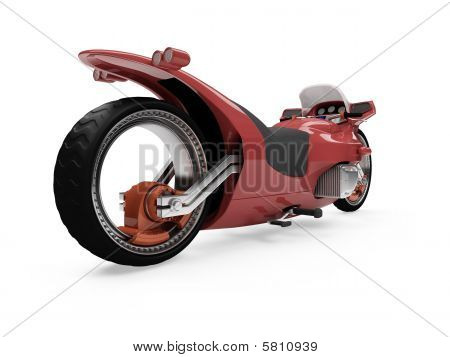 Futura moto rosso isolato vista
