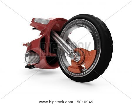 Futura moto rosso isolato vista