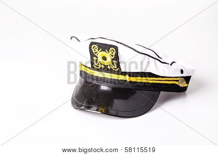 White Nautical Hat Isolated On White Background