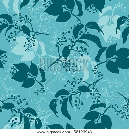 vector pattern of green and blue leaves
