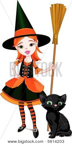 kleine Halloween Hexe