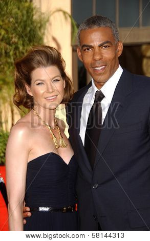 Ellen Pompeo and Christopher Ivey  arriving at the 59th Annual Primetime Emmy Awards. The Shrine Auditorium, Los Angeles, CA. 09-16-07