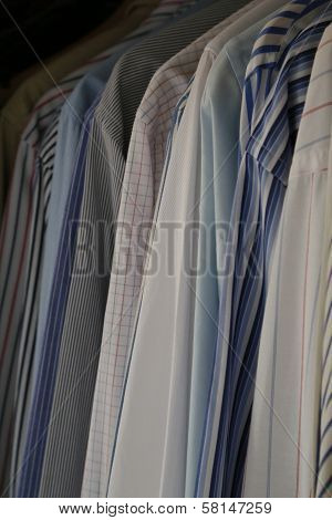 Businessman's Hanging Shirts