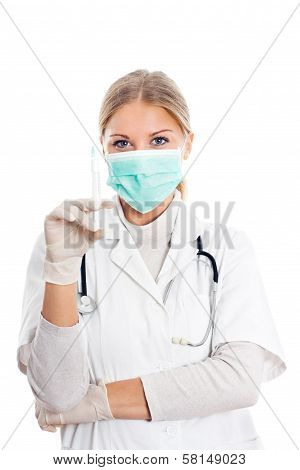 Doctor with syringe