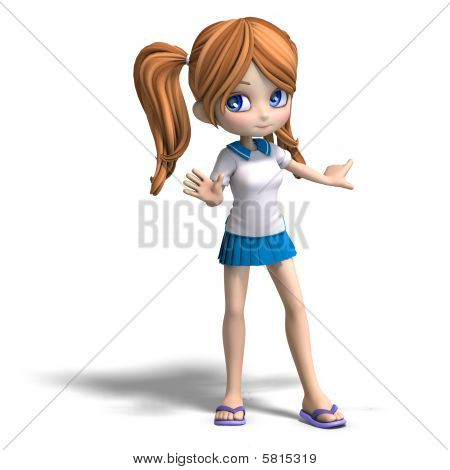 สาวน่ารักการ์ตูนโรงเรียน