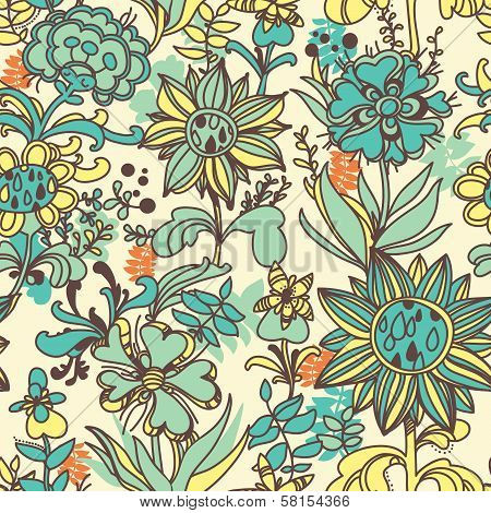 floral seamless pattern, vector design