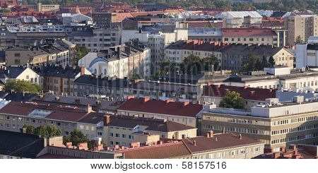 Urban scene across city