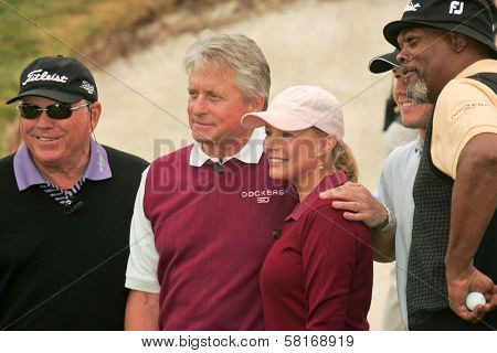 Michael Douglas with Cheryl Ladd and Samuel L. Jackson at The 9th Annual Michael Douglas and Friends Celebrity Golf Event. Trump National Golf Club, Rancho Palos Verdes, CA. 04-29-07