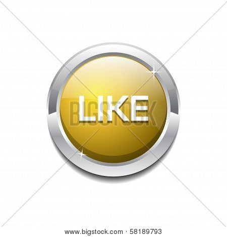 Glossy Like Blue Vector Icon Button