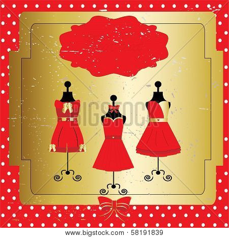 Dresses on a mannequin. Vector