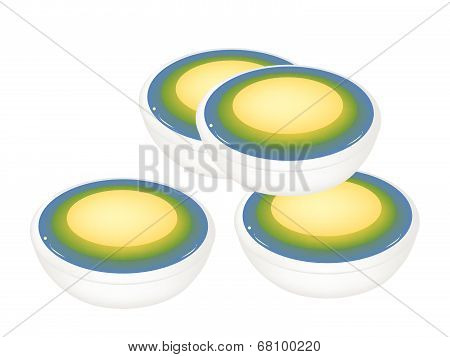 Stack Of Thai Dessert Of Layer Coconut Custard