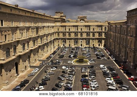 Car Parking In The Courtyard Of The Vatican