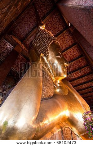 Side View Of Reclining Buddha Statue