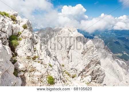 Mountain Ridge With Clouds Rising