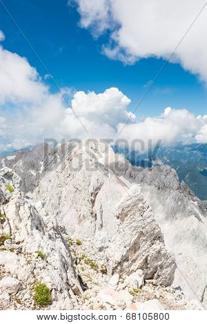 Mountain Ridge With Clouds Rising