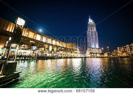 DUBAI, UAE - DECEMBER 15: Address Hotel in Dubai. The hotel is 63 stories high and feature 196 lavish rooms and 626 serviced residences, 15 december 2013 in Dubai.