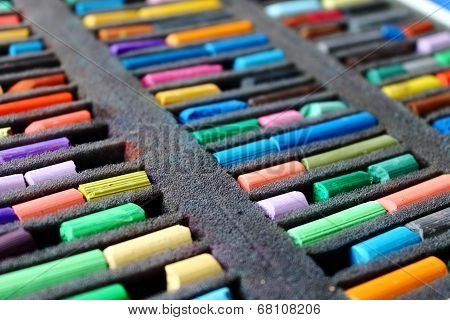 Box of wax crayons