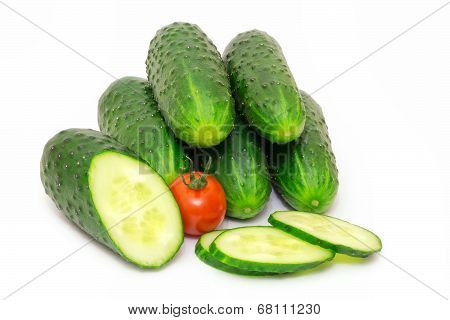 Cucumbers Isolated On White Background
