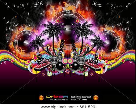 Grunge musica tropicale evento Backgruond per volantini discoteca