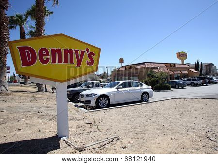 BARSTOW, CALIFORNIA - SUN. JUNE 29, 2014: A general exterior view of a Denny's restaurant in Barstow, California, on Sunday, June 29, 2014. 