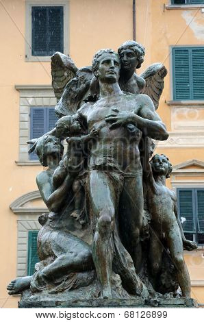 PORTOFERRAIO, ELBA, ITALY - MAY 03, 2014: Monument to fallen war heroes in Portoferraio, Island of Elba, Tuscany, Italy on May 03, 2014 