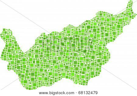 Map of The Canton of Valais